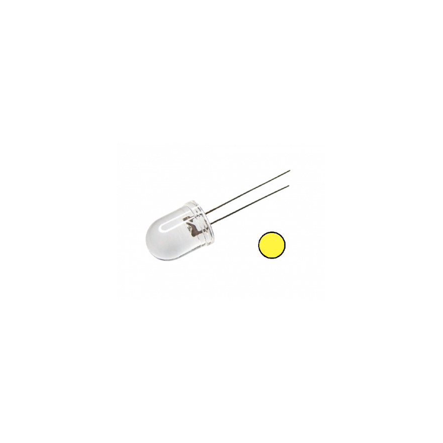 LED TRANSPARENTE AMARELO (ALTO BRILHO 10mm)